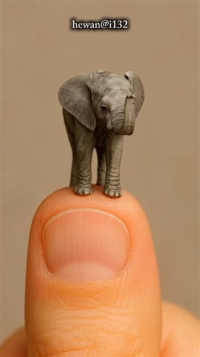 The Smallest Elephant Ever Tiny Animal on a Thumb #short #animals #elephandt