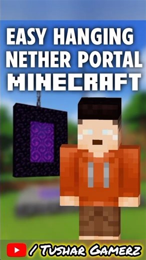 Easy Hanging Nether Portal Minecraft #viral #trending #gaming