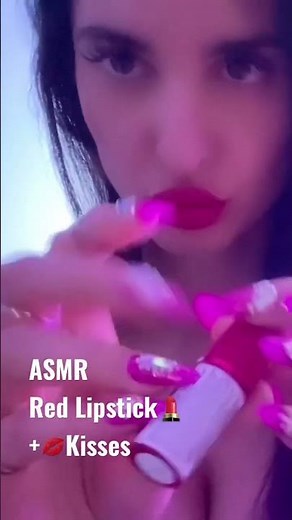 ASMR Red Lipstick + Kisses - Full Video Will Be Up Tomorrow 💄💋
