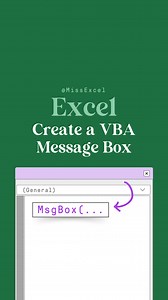 2.8K views · 29 reactions | Create a message box using VBA  | Miss Excel | Facebook