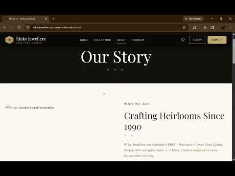 Full Stack Jewellery Website (Node.js + MongoDB + Azure Deployment) | Rinky Jewellers Project