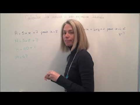 5ème Chapitre Calcul littéral : Calculer la valeur d'une expression littérale