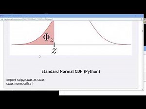 STA2023: Standard Normal Cumulative Distribution Function CDF