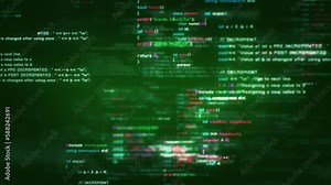 Programming code background loop. Perfect for software development presentations, tech-focused projects, or as a dynamic wallpaper, this animation showcases the intricacies of computer languages