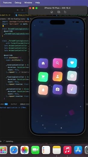 3D Floating Icons Animation in #flutter