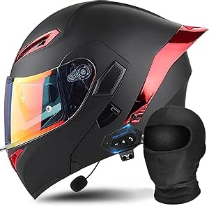 Bluetooth Modular Motorcycle Helmets-DOT Approved Integrated Modular Flip up Full Face Motorcycle Dual Visor Helmets, Built-in Integrated Intercom Communication System