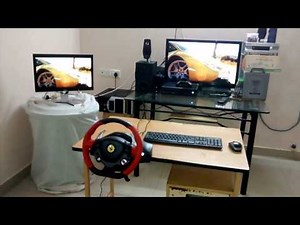 My Xbox one setup with 'Thrustmaster Ferrari 458 spider' racing wheel and windows 10 streaming.