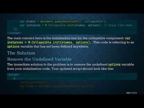 Solving the Materialize Collapsible Not Expanding on Click Issue