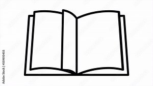 Simple open book icon animation. Book icon Stock Video