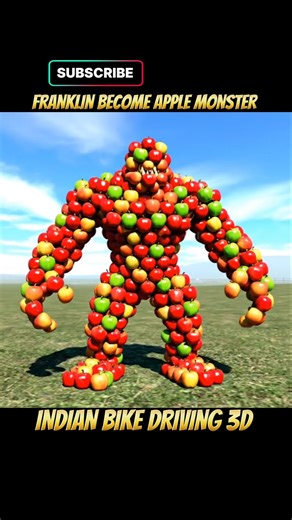 FRANKLIN BECOME APPLE MONSTER|INDIAN BIKE DRIVING 3D#ibd3d#indianbikedriving3d#shorts#viral#gta#game