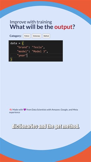 Today’s topic is dictionary get() method! #python #dictionary #key #value #code #software #developement #leetpython #success #learning #viral #trending