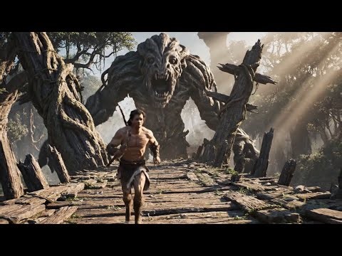 Primitive Humans 4.7 Million Years Ago vs Lava Serpent & Root-Bridge Creature