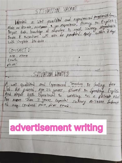 advertisement writing format and sample