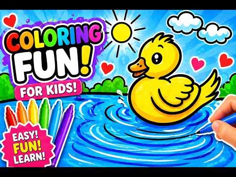 Duck Coloring 🦆 Learn Colors for Kids Fun & Easy Coloring