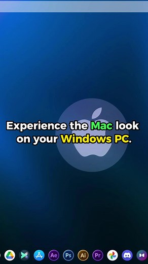 Want to give your Windows PC the sleek look of macOS? In this short clip, I’ll show you how to transform your desktop into a stylish Mac-inspired interface. Watch the full video for step-by-step instructions—link in the bio!#windowstheme #MacOSLook #WindowsToMac #WindowsTheme #MacOSStyle