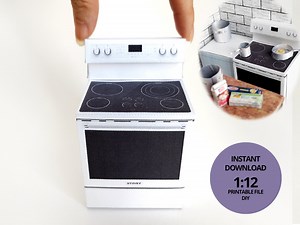 1:12 Kitchen Stove - Printable Dollhouse Furniture, DIY, Printable Miniature Template, BMM Shoesbox Miniature - Etsy