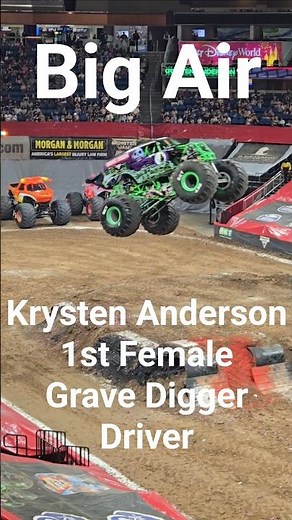 Krysten Anderson 1st Female Grave Digger Driver with a huge jump at Monster Jam #monstertruck #LIKE