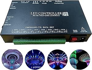 Amazon.com: Addressable Led Controller, WS2811 WS2812B RGB Controller, Madrix Artnet DMX Console Full Color Programmable Led Controller, 8 Ports 8192 Pixels RGB Light Controller, Support Online Offline : Musical Instruments