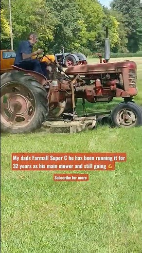 Farmall Super C 32 years as the main mower #shorts #shortsyoutube #tractor #super #mowing #mower #IH
