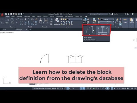 Learn how to delete the block definition from the drawing's database in autocad