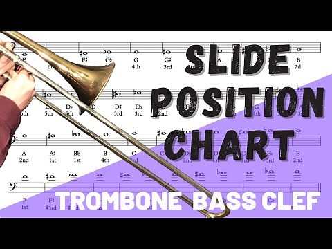 Trombone Slide Position Chart (Bass Clef in C).