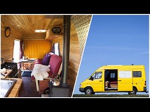 Rustic WOOD HEATED Van Conversion with FIVE SECOND bed system