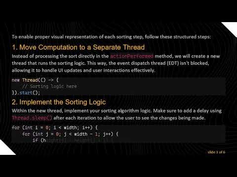 How to Use repaint() to Visualize Sorting Algorithms in Java Swing