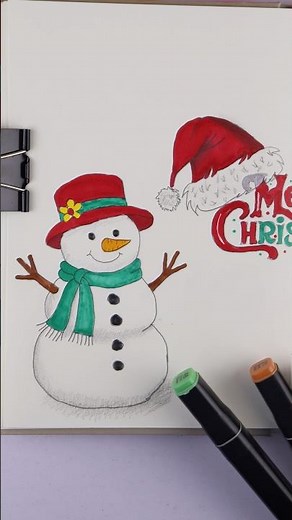 Drawing snowman ⛄️ easy step by step tutorial using ARdrawing app for beginners #art #draw #drawing