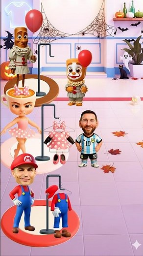 ¿Messi encontrará su disfraz para Halloween😱🎃?-Ronaldo🐐,Messi🥶,Balerina Capichina💃,Sahur🏏🔥.