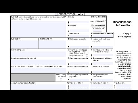 IRS Form 1099-MISC walkthrough (Miscellaneous Information)