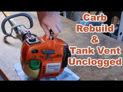 Husqvarna 323L Carb Rebuild and Tank Vent Unclogged - Weed Eater Trimmer Tune Up