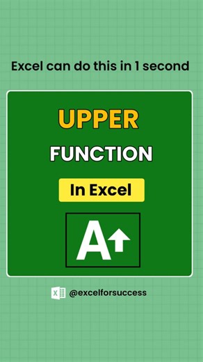 Komal Suryavanshi - Jadhav on Instagram: "How to use Upper Function in Excel.......... 📌Save & Share with your Excel friends! . . . . . #exceltricks #exceltips #excelhacks #msexcel #excelforbeginners"