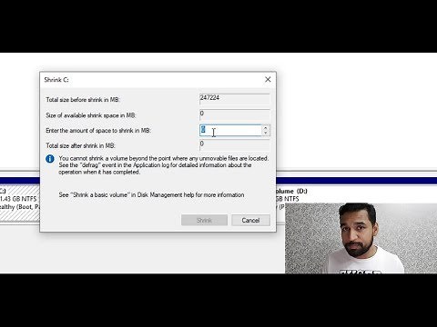Cannot shrink a volume beyond the point