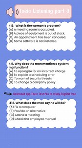 2K views · 13 reactions | Luyện nghe Toeic pqrrt 3 kèm transcript. Tải app Toeic Test Pro để ôn luyện Toeic miễn phí nhé #TOEIC #ToeicTestPro #reelsfb #reelsviral #practice | Estudyme - Practice for TOEIC Test Pro | Facebook