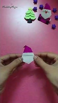 How to make Origami santa claus | Easy paper santa craft making @Madebymagic