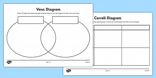 Shapes Grid and Venn Diagram Worksheets