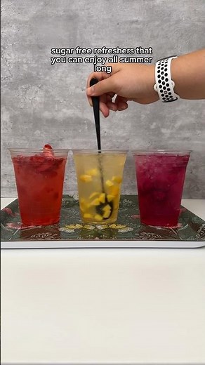 SUGAR FREE Starbucks Refreshers AT HOME RECIPES🍓🍍🥭