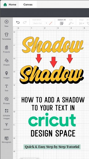 32K views · 579 reactions | Learn How To Create/Add A Shadow To Your Text In Cricut Design Space in just few easy steps  Don't forget to check out our YouTube channel for full tutorials and learn at your own pace 殺 #designspace #cricuttips #cricuttipsandtricks #cricut #cricutforbeginners #cricutdesignspace #cricuthacks #designspacetips | Craft & Design Tuts | Facebook