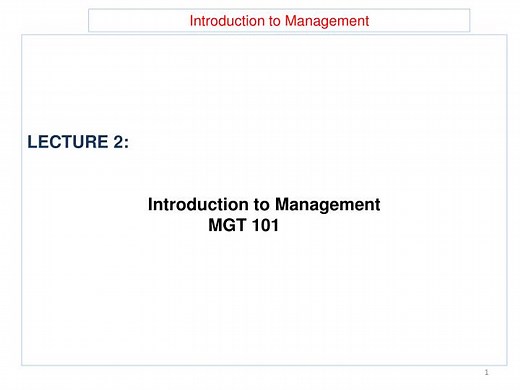 PPT - Introduction to Management PowerPoint Presentation, free download - ID:2257013