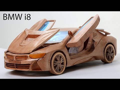 Wood Carving - BMW i8 (2020) - ASMR Woodworking, DIY Car Model by Awesome Woodcraft