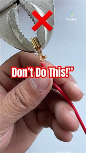 Never Crimp Terminals Like This! (The Wrong Way to Crimp Wires) #smartfixerNNC #diy #woodworking