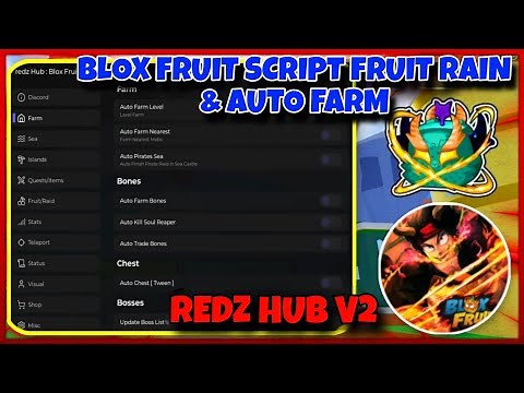 No Key Script Blox Fruit Mobile REDZ HUB V2 🔴 FRUIT RAIN , AUTO FARM & RAID | Arceus X Fluxus Delta