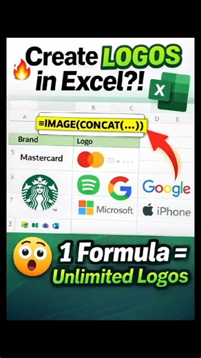 Excel Logo Generator 🔥 Create Any Brand Logo with 1 Formula 😱🔥
