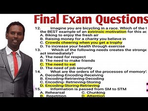 General Psychology, Final Exam Questions, Multiple Choice. Afaan Oromoo