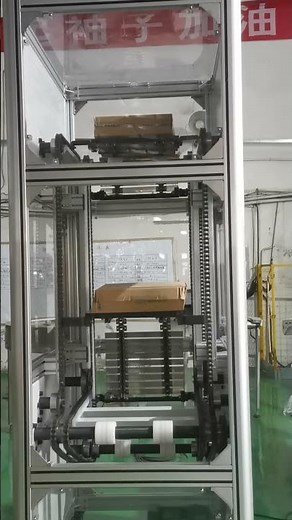 Continuous vertical lift conveyor #conveyorsystems #verticalconveyor