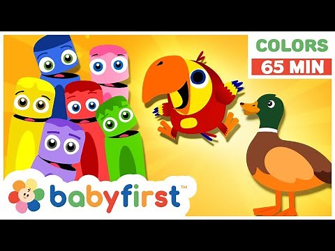 Toddler Learning Video Colors w Color Crew & Larry | ABC Alphabet & Animal Sounds | Baby First TV