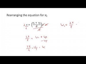 Acceleration Equation 𝑥=((𝑣𝑖+𝑣𝑓)/2)𝑡