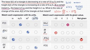 Analyzing related rates problems: expressions
