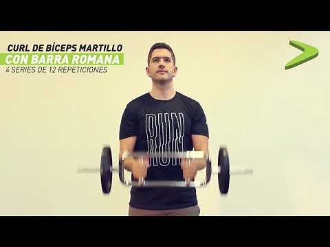 Curl de bíceps con barra romana