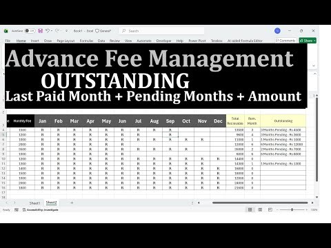 Excel Fees System Formula | Last Paid Month + Pending Months + Amount | Urdu/Hindi